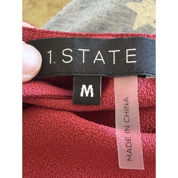 1. State Women's Blouse Medium Wrap Boho Elegant Cocktail Party Romantic Y2k - Picture 11 of 12